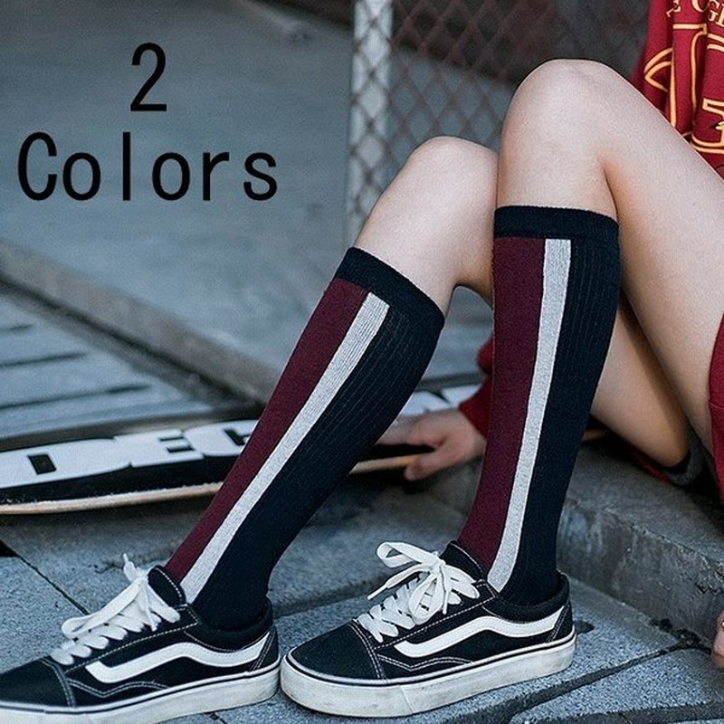 ハイソックス チューブソックス 靴下 レディース 秋 冬 縦ライン シンプル おしゃれ ワンサイズ かわいい 通販 Lineポイント最大0 5 Get Lineショッピング