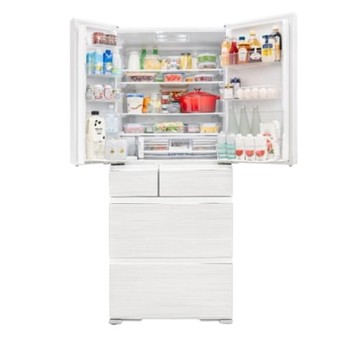 【HITACHI 日立】RTSF62WJ-HWH 610公升 一級 六門變頻冰箱-月光白