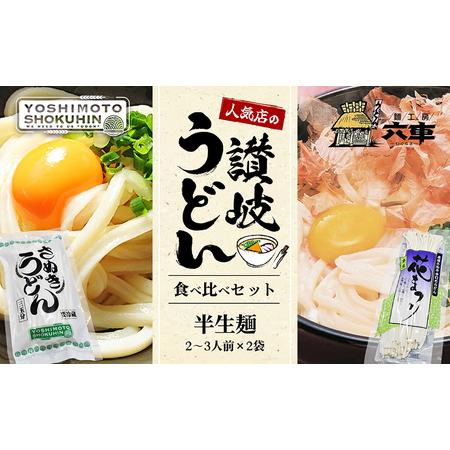 ふるさと納税 人気店の半生麺2〜3人前×2袋（ダシなし） 香川県東かがわ市