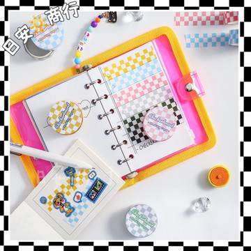 【日安商行🔆台灣現貨】經典復古VANS風棋盤格和紙膠帶手帳DIY打底拼貼素材邊框牆面裝飾貼紙拍照背景小物黑白格質感文具