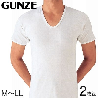 gunze グンゼ 夏ひんやりタッチ クールコート加工 綿100% 半袖U首 組 M~LL