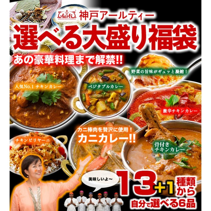 カレー厳選14種類から選べる6品 本格インドカレー大盛り福袋