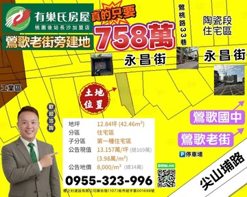 {獨賣}鶯歌老街公園建地｜新北市鶯歌區陶瓷段