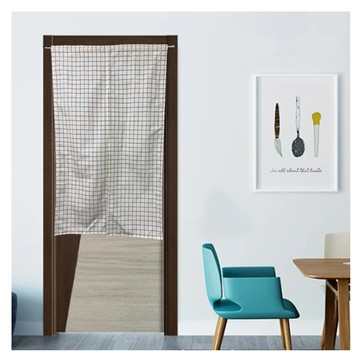 J&N 精緻印花雙開門簾 穿桿式 134-150cm 100%聚酯纖維  150 x 90cm  藍色