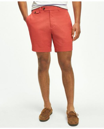 Brooks Brothers Men's 7" Canvas Poplin Shorts in Supima Cotton | Red | Size 28