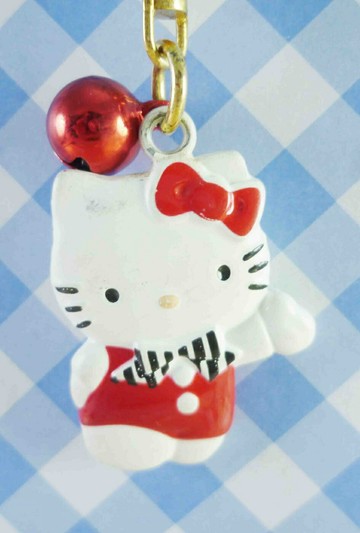 【震撼精品百貨】Hello Kitty 凱蒂貓 KITTY鈴鐺鑰匙圈-黑領結 震撼日式精品百貨