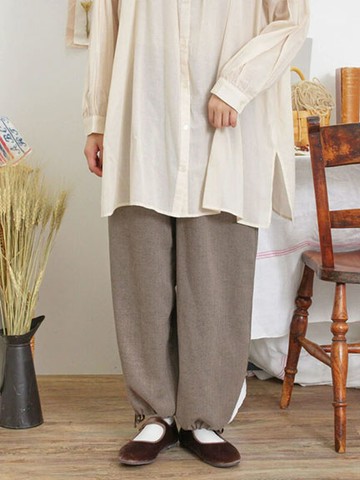 寬鬆感褲管抽繩設計長褲(FL43L0F1080) - Samansa Mos2