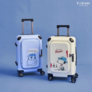 【Snoopy史努比/Olaf歐拉夫】20吋上掀雙開行李箱~贈收納袋4入