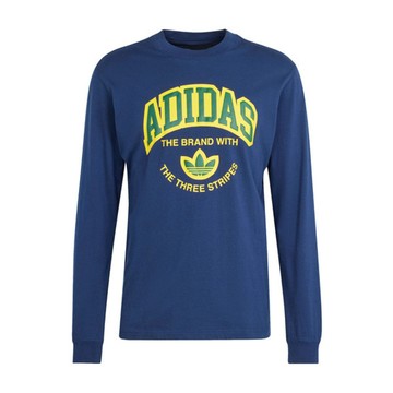 Adidas VRCT LS Tee IS0212 男 長袖 上衣 運動 休閒 三葉草 棉質 舒適 深藍