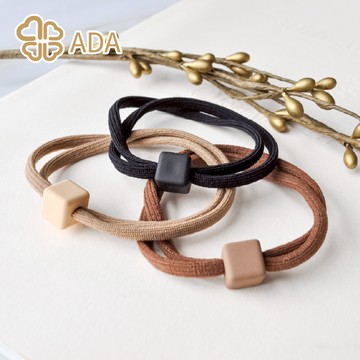 ADA 磨砂方塊雙繩髮束黑咖 3入