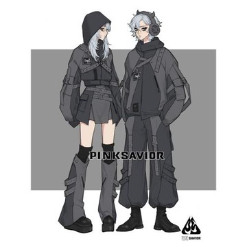 pinksavior【逆行星軌】機能黑灰設計感工裝垂感抗皺外套長褲套裝