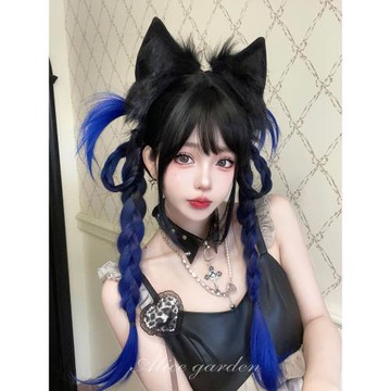 AG假發女長發網紅日常jk甜酷齊劉海可愛lolita漸變色長卷發全頭套