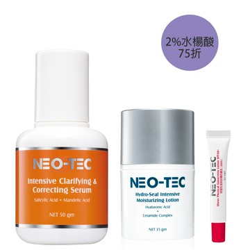 (新裝上市75折 2%水楊酸)NEO-TEC 妮傲絲翠 水楊酸煥膚保濕組(多重酸煥膚精華+高效鎖水保濕精華乳 )
