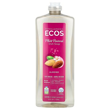Earth Friendly Products, Ecos®，洗碗皁，杏仁質香味味，25 液量盎司（739 毫升）