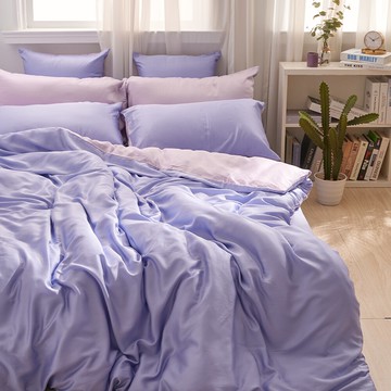 戀家小舖 100%天絲 床包 / 雙人特大【暮戀紫】60支天絲 含兩件枕套 永恆系列 台灣製