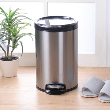 創意達人普特不鏽鋼緩降垃圾桶8L-1入組