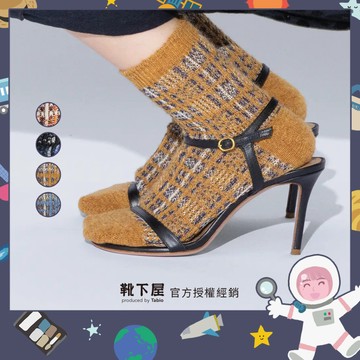 〔現貨在台/官方授權經銷〕Tabio 靴下屋〈蓬鬆格紋混羊毛緹花短襪〉中筒襪 日系穿搭 日本製襪子