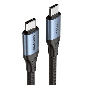 VEnTIOn 威迅 TAV系列Type-C 4.0 to Type-C 5A/PD 充電傳輸線 240W 8K 40Gbps 1m  黑色 + 藍色  1條