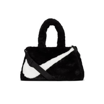 NIKE W NSW FX FUR TOTE 珊瑚絨 絨毛 大勾 黑色 側肩 旅行包 提袋 DQ5804-010