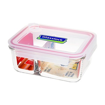 Glasslock 格拉氏洛克 長型強化玻璃微波分隔保鮮盒 1L  MCRK100A  1個