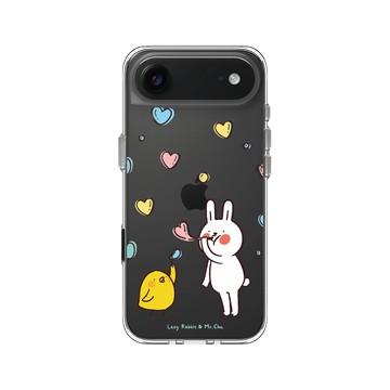 iPhone Air Clear Case（相機按鈕） 透明 - 懶散兔與啾先生 Lazy Rabbit and Mr.Chu - Bubble