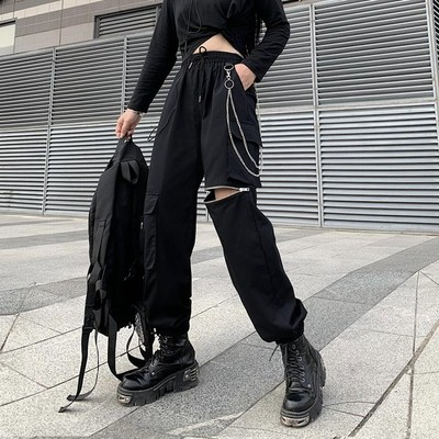 ボトムス カーゴパンツ スポーティ ヒップホップ ダンス 衣装 韓国ファッション ストリート風 個性的 服 原宿系 男女兼用 通販 Lineポイント最大get Lineショッピング