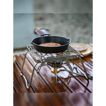 戶外野營網格迷你爐架爐頭支架氣爐架子燒烤架鍋架便攜折疊