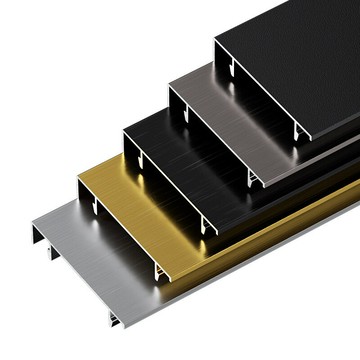 輕奢鋁合金踢腳線批發地腳線卡扣金屬腳線拉絲黑工程收邊條工廠[DD1206001]