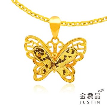 金緻品 黃金墜子 金絲緻蝶 0.57錢 5G工藝