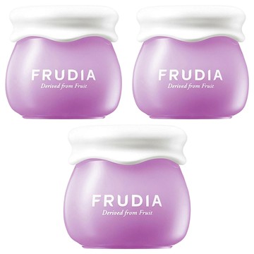 FRUDIA 望莓止渴 藍莓補水凝霜 10g 含藍莓冷壓萃取、水果籽油、黑醋栗葉萃取物 水感凝霜質地  3罐