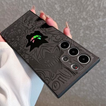 新款鐳射適用三星s24ultra手機殼s23ultra高級感S25加S22+超薄是galaxy是24十鏡頭25全包23ultar皮質22plus套