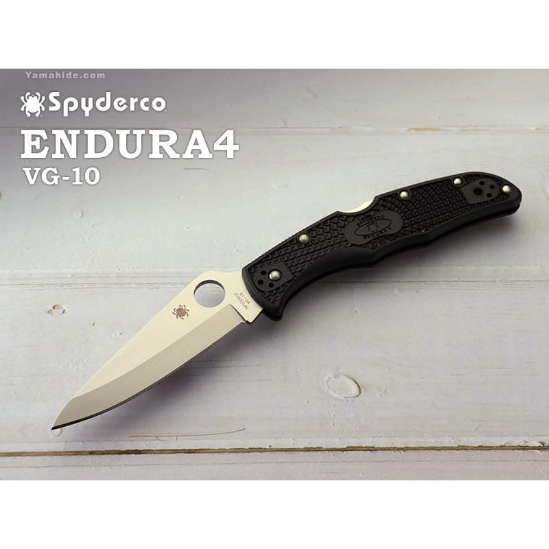 スパイダルコ C10PBK エンデューラ4 STR ブラックハンドル 折り畳みナイフ  Spyderco ENDURA4 Black