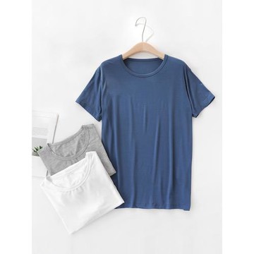 基礎款夏季莫代爾薄款短袖男士T恤半袖圓領打底體恤衫冰絲外穿