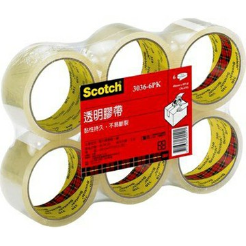 本月熱銷推薦 滿額再折【史代新文具】3M #3036 60mmx40y 透明膠帶/封箱膠帶 (1箱24束)