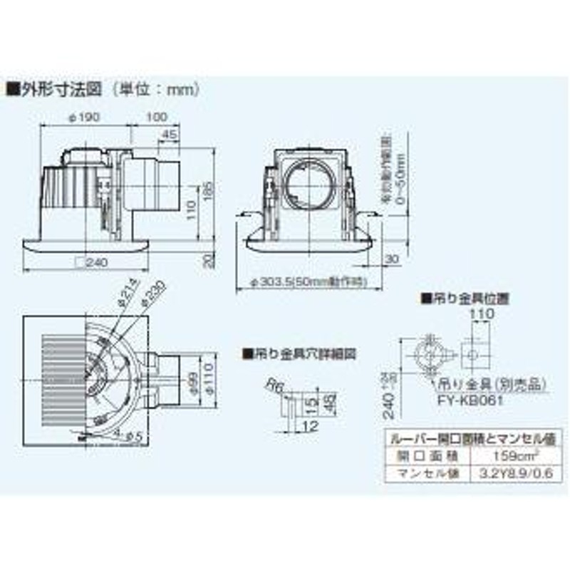 丸形天井埋込換気扇 まる天 ルーバーセット パナソニック Panasonic