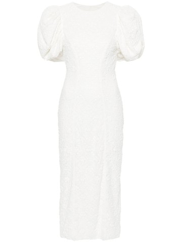 Abito midi aderente in pizzo bianco brillante