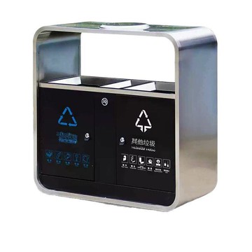 戶外不銹鋼垃圾桶雙桶小區景區公園分類環衛果皮箱市政室外垃圾箱[DD080109]