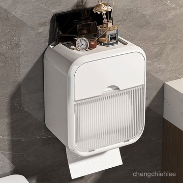 紙巾盒 紙巾盒厠所衛生間壁掛式防水免打孔衛生紙抽紙盒捲紙盒置物架