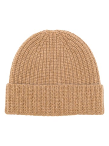 Pringle of Scotland - ribbed-knit cashmere beanie - unisex - Cashmere - One Size - Brown