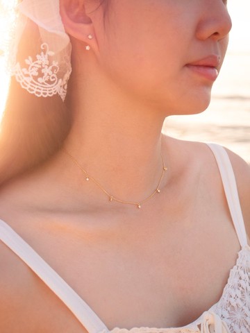 【熱銷補貨】Bloomy  │ 小花鑽項鍊 輕珠寶 純銀項鍊