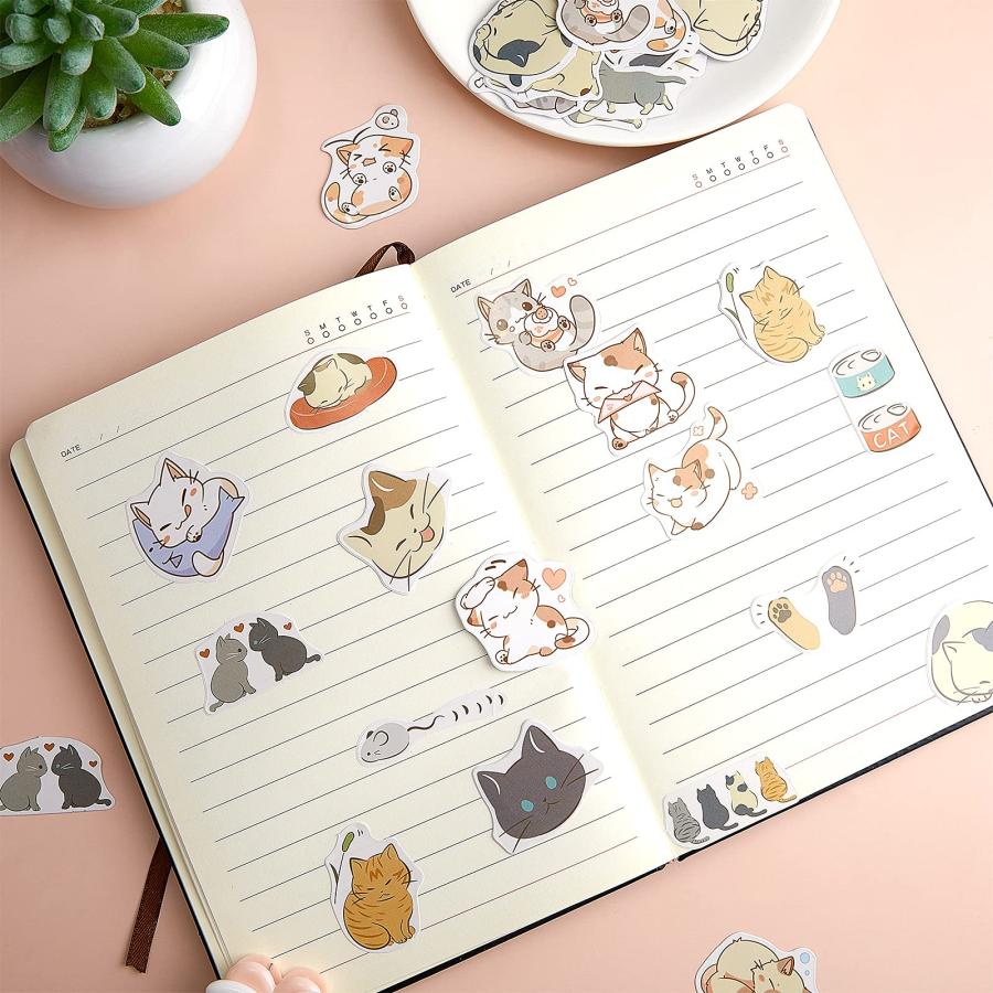 Boxes  90 Pieces Small Size Cat Theme Stickers Decoration Cute 並行輸入品