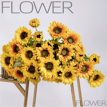 🌻3頭向日葵🌻 仿真向日葵 高品質向日葵 高仿真 太陽花 仿真花 假花 人造花 裝飾花 田園風格 插花 花藝 拍照道具