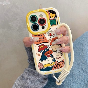滑板狗狗 適用蘋果16promax泡芙殼iphone15plus手機殼新款14創意13卡通12防摔11女款 i16手機殼