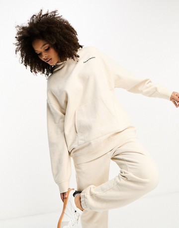 4th & Reckless branded hoodie in cream-White
