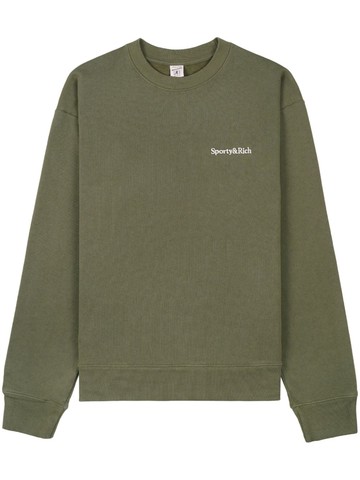 Sporty & Rich - Serif Logo embroidered sweatshirt - unisex - Cotton - M - Green