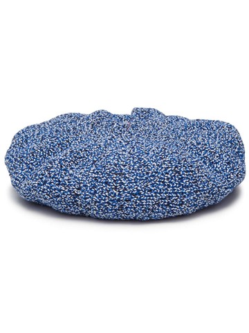 Eckhaus Latta - cable knit cotton-linen blend beret - men - Cotton/Linen/Flax/Polyamide - One Size - Blue