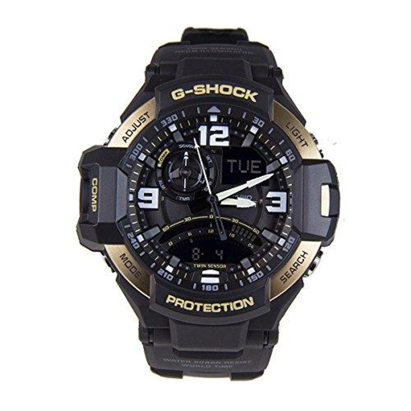 Casio GA1100-9GCR Men's G-Shock Black Resin Band Black Dial Watch