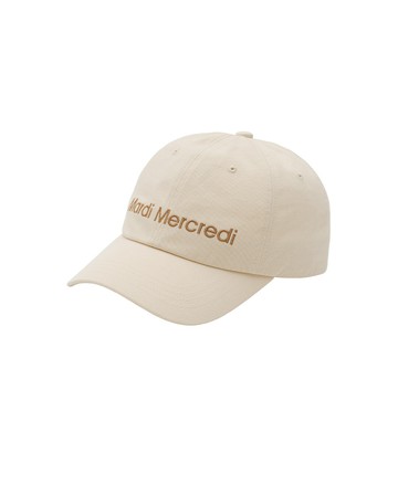 MARDI MERCREDI 刺繡棒球帽 奶油色 經典LOGO 咖色文字 可調式 CAP MARDI MERCREDI LOGO
