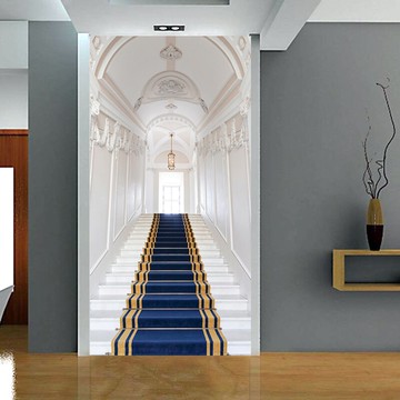 北歐樓梯玄關裝飾畫過道走廊盡頭宮殿自粘墻貼貼畫客廳大廳貼紙畫