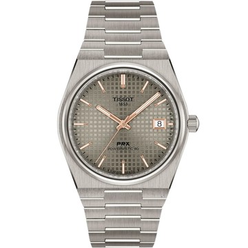 TISSOT PRX POWERMATIC 80 鈦金屬 灰色 機械錶 手錶-T1378074406100/錶徑38mm